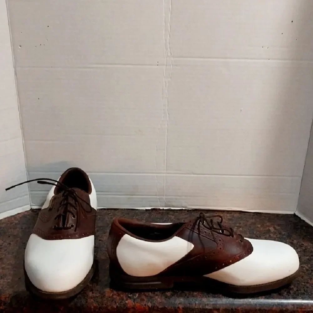 FootJoy Brown and White Men's Oxfords...SIZE 7.5 XW..."AS IS"